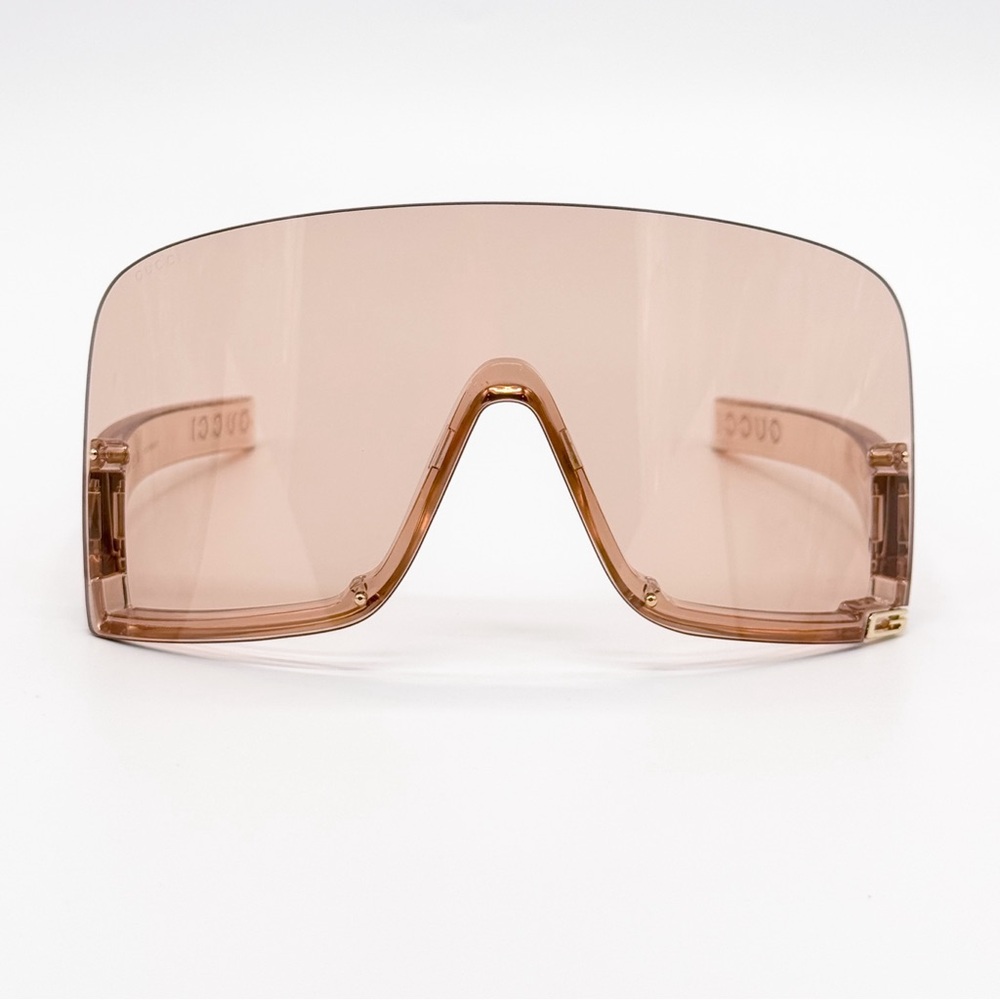 NEW GUCCI MASK WOMEN SUNGLASSES GUCCI GG1631S 010 GUCCI CREAM SHIELD EYEWEAR - Picture 4 of 13